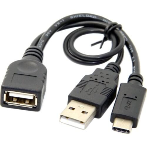 Jimier Type-C USB 3.1 USB-C to USB 2.0 Female OTG Data Power Cable for Cell Phone & Tablet & Lap top & Mac book Pro & Hard Disk