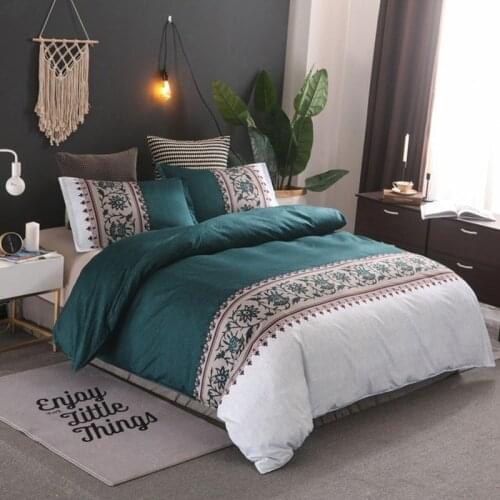 WOSTAR Luxury bedding set king size quilt cover and pillowcase 6 colors printed duvet cover set bedclothes 2/3pcs (no bed sheet)