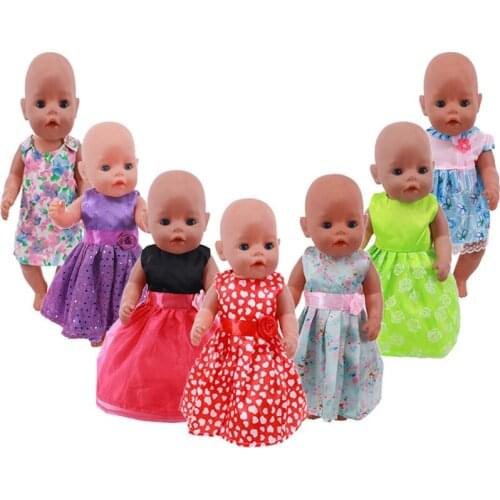 Fashionable And Elegant Dress And Socks Fit 18 Inch Doll Girl&43Cm Born Baby Accessories Dresses