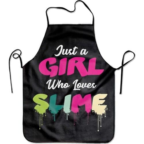 Ikionier Fashion Kitchen Apron - Chef Kitchen Cooking and Baking Bib Apron (Funny Just A Girl Who Loves Slime)