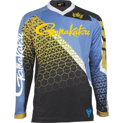 2021 Summer New Gamakatsu Long Sleeve Fishing Shirt Quick Dry Fishing Clothing Anti-UV Sunscreen Fishing Clothes po546