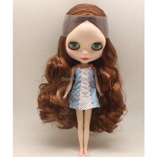 Nude blyth dolls brown curly hair RR6547