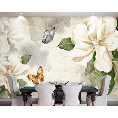 Beibehang wallpaper 3d Custom retro floral wallpaper background wall vintage retro mural wall papers home decor vinilo pared