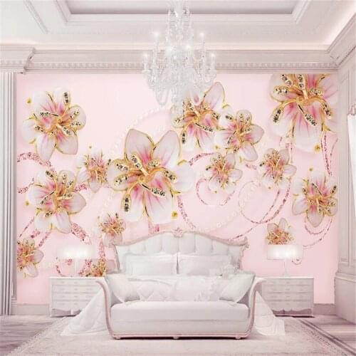 Milofi professional custom 3d wallpaper mural simple dream luxury pink cherry blossom romantic fashion 3d TV background wall