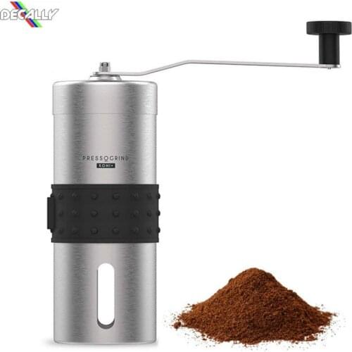 Silver Coffee Grinder Handmade Stainless Steel Mini-mill Handmade Coffee Grinder Kitchen Grinding Tools Manual Coffee Grinder