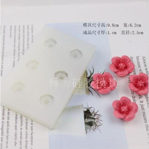 6 cherry blossom silicone mold diy material expansion incense aromatherapy plaster mold