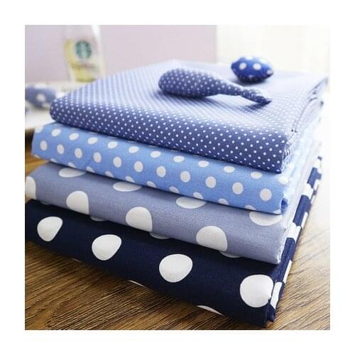 Blue Dot Cotton Printed Fabrics For Sewing Dress Clothing Baby Clothing DIY Needlework Home Textiles Soft Vestidos 50X145cm