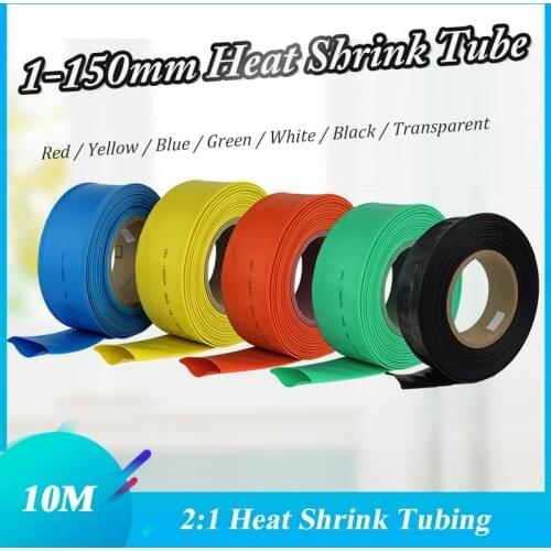 10meter 2:1 7 Colors 1mm 2mm 3mm 4mm 5mm 6mm 8mm 20mm 1mm-150mm Heat Shrink Heatshrink Tubing Tube Wire Dropshipping