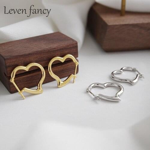 Gorgeous 925 Sterling Silver Open Heart Wire Love Huggie Hoop Earrings Christmas Gift for Her Minimalist Jewelry Heart Hoops
