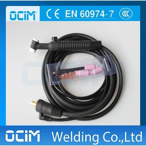 WP 26FV 12FT 4M Flex head with valve 200Amp air-cooled tig weldig complete torch