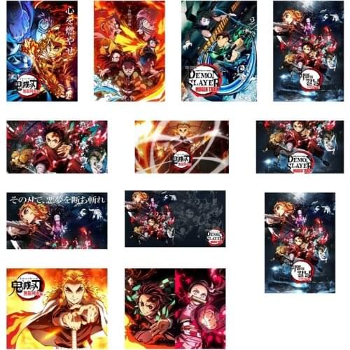 Japanese Comic Movie Demon Slayer Mugen Train Anime Poster Kimetsu no Yaiba Art Painting Wall Stickers