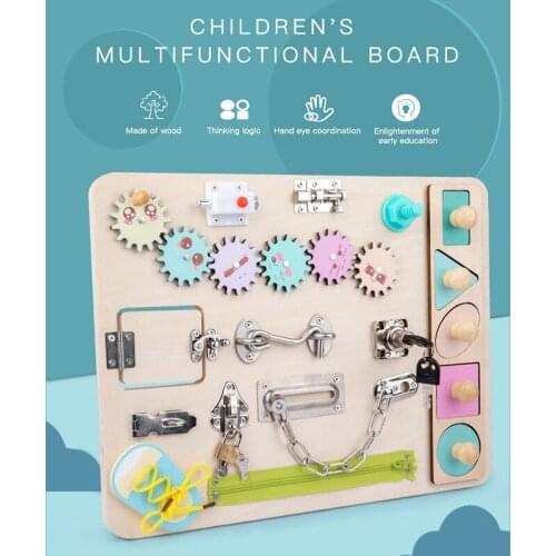 Busy Board Unlock Toy Essential Educational Sensory Board for Toddlers Busy Board Intelligence Development