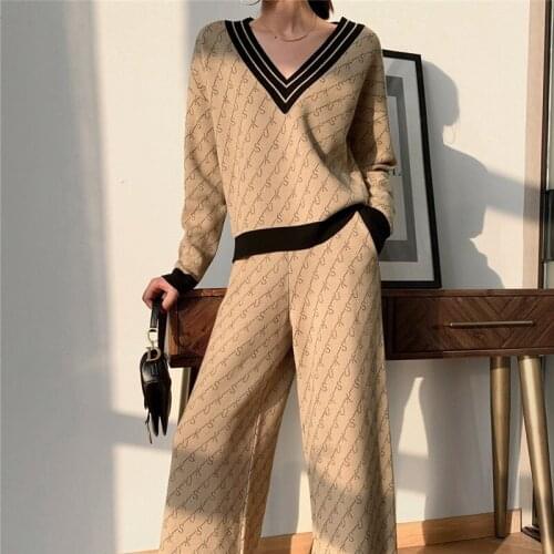 Womens Two Pieces Outfits Waffle Knit Loungewear Sets Button V Henley Shirts & Pants Baddie Outfits Instagram Sweater Sets