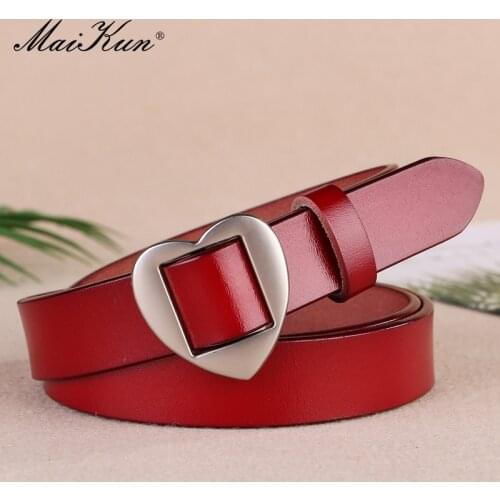 Maikun Fashion Genuine Leather Ladies Belt Cute Girl Simple All-Match Cowhide Nonporous Waistband