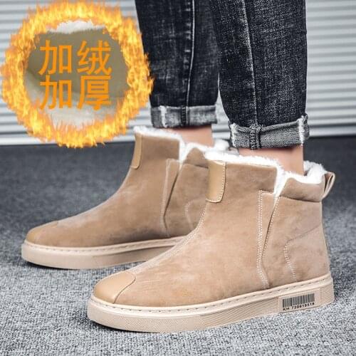 Winter Men Shoes Fashion Walking Shoes Men Lovers High-top Snow Boots Flat Masculino Non-Slip Leather Casual Shoes Size 39-43 44