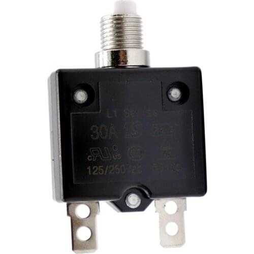 1 Pcs 30A Circuit Breaker 12V/24V Push Button Resettable Thermal Circuit Breaker Panel Mount For Auto/Industrial/Marine Etc