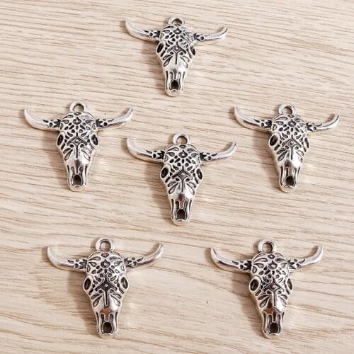 15pcs 29*25mm Retro Silver Color Deer Charms for Jewelry Making Alloy Animal Charms Fit Necklaces Earrings Pendants DIY Crafts