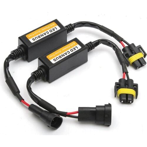2pcs H8-H11 LED Headlight Canbus Anti Flicker Error Free Bulb Decoder Resistor Canceller Wire Harness Adapter for Car Headlight