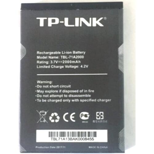 3.7V Original size Battery 2000mAh For TP-LINK TP-LINK TL-TR861 761 M5350 TBL-71A2000 wifi Batteries