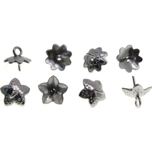 30pcs Stainless Steel Metal Eyes Bails Top Drilled Beads End Caps Pendant Bails Clasp DIY Charms Connectors Jewelry Accessories