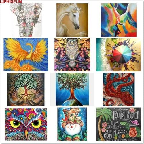 5D Full Drill Diy Diamond Painting Cross Stitch Resin Square/round Diamond Embroidery Decoration art love owl Phoenix tree