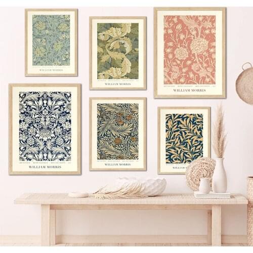 William Morris Flower Market Abstract Wall Art Canvas Painting Nordic Posters And Prints Wall Pictures For Living Room Decor
