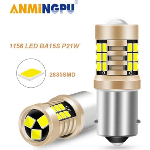ANMINGPU 2X 1157 Led Bulbs P21/5W BAY15D 2835SMD 1156 PY21W BAU15S LED P21W BA15S Led Signal Lamp Turn Signal Lights Brake Light