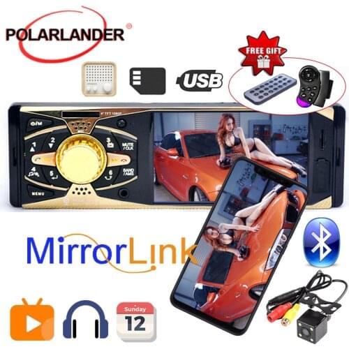 4'' 1 Din HD Car Radio Audio Stereo MP5 Bluetooth Mirror Link Autoradio TFT SD USB +Camera radio cassette player auto tapes