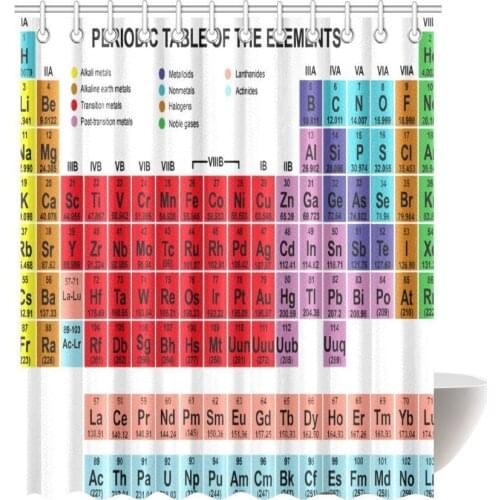 Aplysia Color Periodic Table of Elements Gifts Chemistry Student Modern Science Lover Smart Educational Fabric Shower Curtains