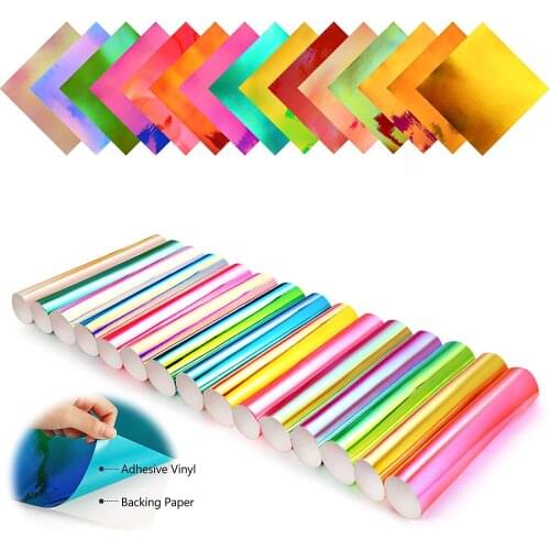 Chameleon Holographic Opal Permanent Vinyl Roll Self-Adhesive Craft Sign Making Waterproof Sticker Cup Glass Decoration