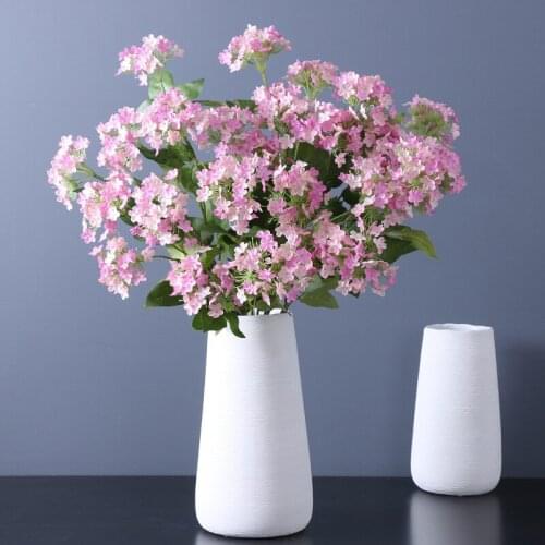 3Pc 4head Hydrangea with Leaf Artificial Flowers for Wedding Arrangement Silk Flower Hotel Decoration Fake Hydrangea Photo Props