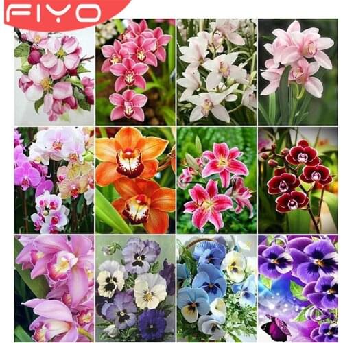 FIYO 5D DIY Full Square/Round Diamond Painting Flower Leaf Rhinestone Embroidery Cross Stitch Home Art Hanging Pictures Gift