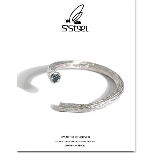 SSTEEL Zircon Ring For Women 925 Sterling Sivler Minimalist Designer Cross Trendy Open Ring Anillos Para Mujer Fine Jewellery