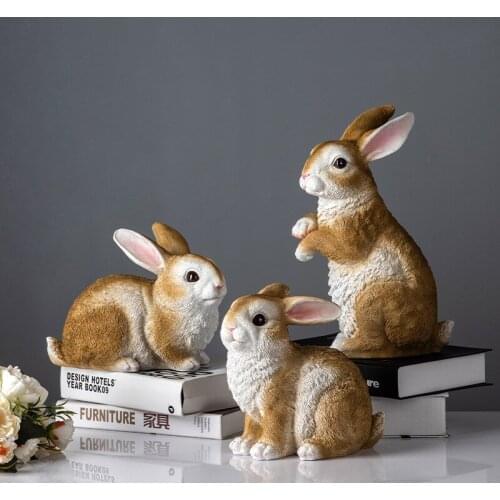 Creative simulation rabbit garden outdoor kindergarten home decorative ornaments crafts sculpture animal rabbit ornament