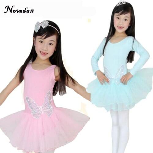 Summer Princess Pink Blue Dance Tutu Ballet Dress For Children Beautiful Dancewear Kids Ballet Dresses For Girls