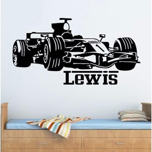 Boy Racing Car Vinyl Wall Sticker Home Decor Personalized Baby Names For Boys Rooms Art Murals