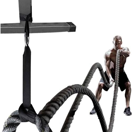 Battle Rope Anchor Strap Kit with 2 Heavy Duty Nylon Anchor Straps and 1 Carabiner