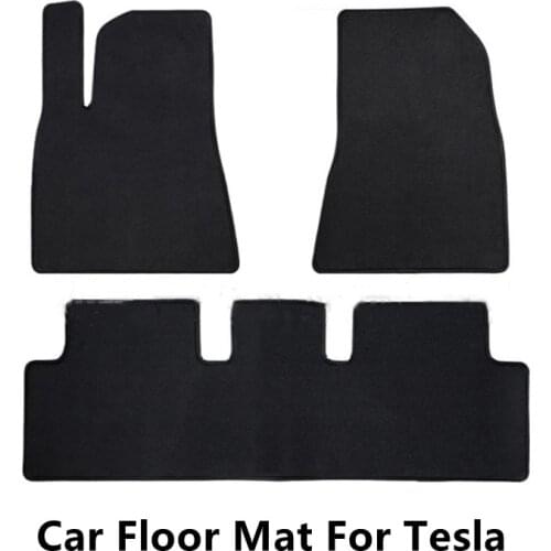 For Tesla Model 3 Car Mat Nylon Velvet Silent Foot Pad Mute Non-slip Wear-resistant Special Auto Floor Mats Accessories 2021 New