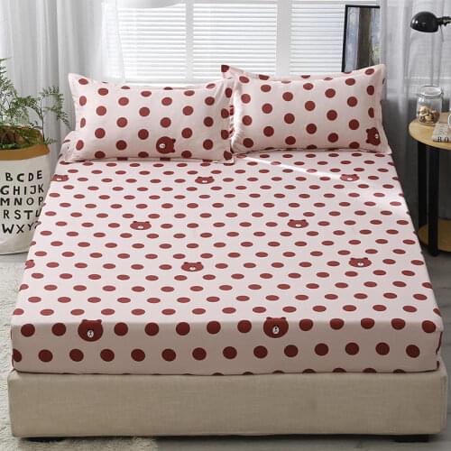 1pc Printing Bed Sheet Fitted Sheet with Elastic for Child Polyester Brushed Mattress Protector