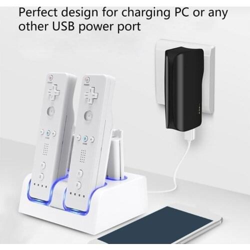 2021 New 5V 2ACharging Dock for WII WII UGame Console Leakage Protection Portable Stable Charging Stand for Game Handle