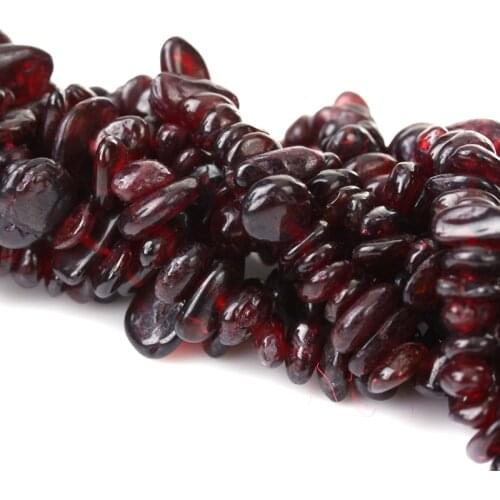 90CM Wholesale Natural Stone Beads Dark Red Garnet Irregular Bead Fit Diy Charm Bracelet And Jewelry Making Beads 2String/Lot
