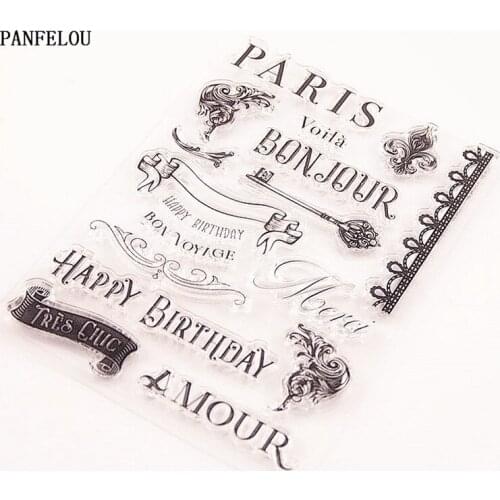 PANFELOU Romantic Party in Paris Transparent Silicone Rubber Clear Stamps cartoon for Scrapbooking/DIY Easter wedding album