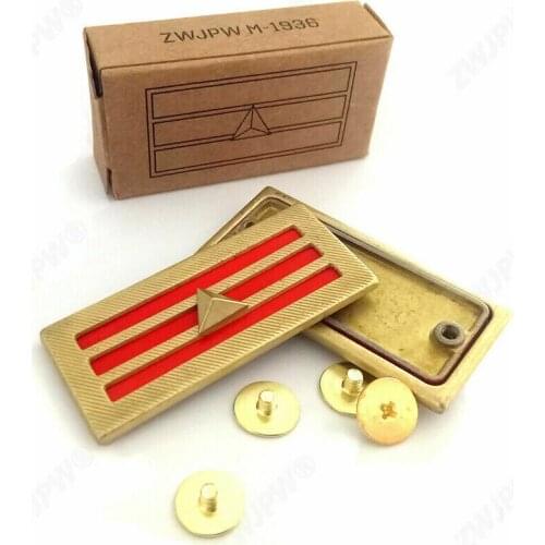 Pair WW2 Chinese Army Officer Iron Plate Collar Rank Insignia Badge One Star armyshop2008