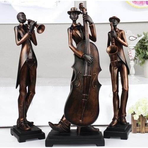 Characters sculpture art decoration luxury living room furnishings statue home decor music simple modern ornament 3pcs/set
