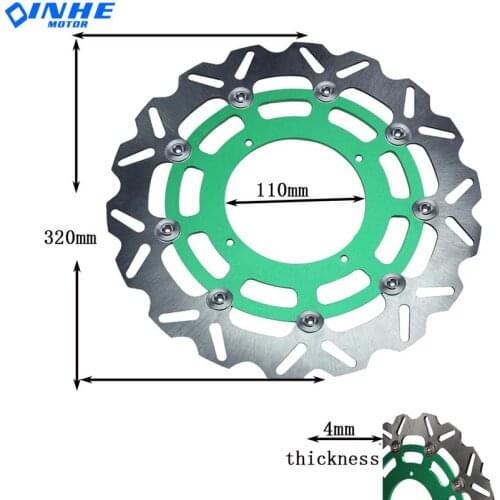 320MM Front Floating Brake Disc Rotor Plate Fit For Kawasaki Dirt Pit bike Racing Motorcycle Supermoto