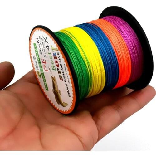 300M explosion of braided fishing line 4 strand super large multicolored pull fishing line PE