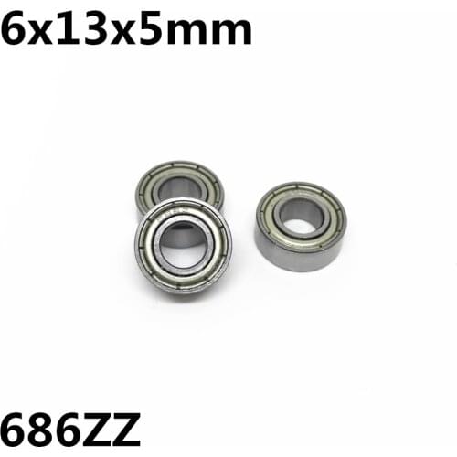 10Pcs 686ZZ 686-2RS L-1360ZZ 6x13x5 mm Deep groove ball bearing Miniature bearing High quality High speed Advanced 686Z