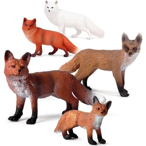 Realistic Fox Wild Animal Figure PVC Figurine Crafts Kids Toy Desktop Decor