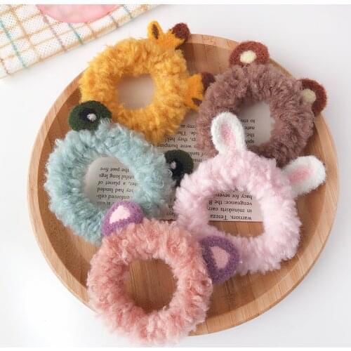 New Children Cute Candy Nylon Animal Cartoon Ears Elastic Hair Bands Girls Sweet Scrunchies Rubber Bands Kids Hair Accessories