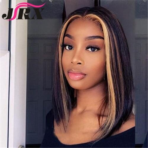Ombre Blonde Lace Front Wigs Highlight Short Bob Lace Front Human Hair Wigs Brazilian Remy Hair Pre Plucked For Black Women
